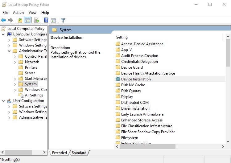 device installation